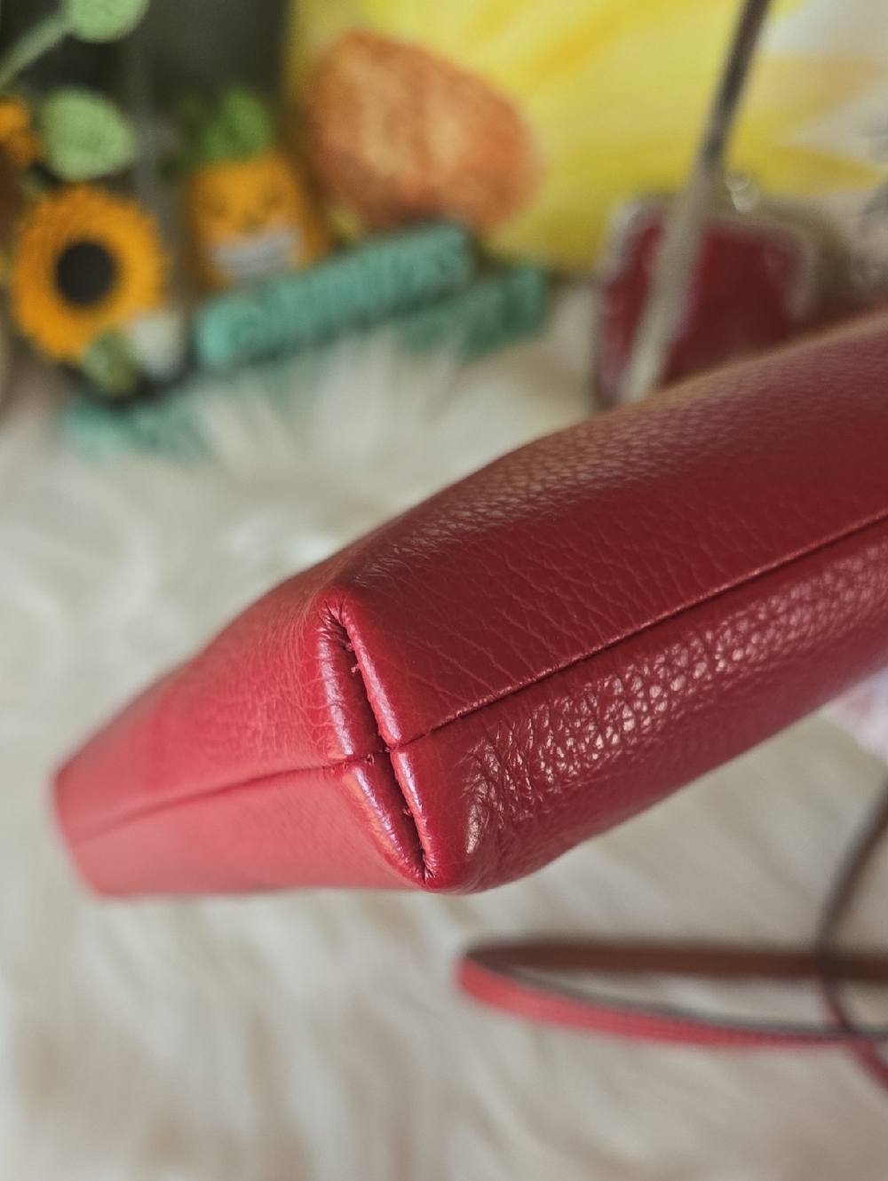 Coach Minnie Mouse Red Pebbled Leather Crossbody - Picture 9 of 17